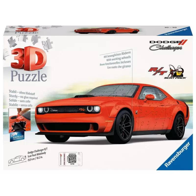 3D Puzzle Ravensburger Dodge Challenger R/T Scat Pack Widebody 108 vnt.