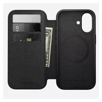 „Folio“ tipo telefono dėklas „Nomad NM014209858“, skirtas „Apple iPhone 17“, 16 cm (6,3 colio), rudas, 4 kortelių kišenės