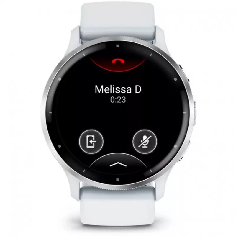 Išmanusis laikrodis GARMIN Venu 3 — 1,4 colio AMOLED, 45 mm korpusas, GPS, Wi‑Fi, 8 GB, sidabrinis/baltas, silikoninis dirželis