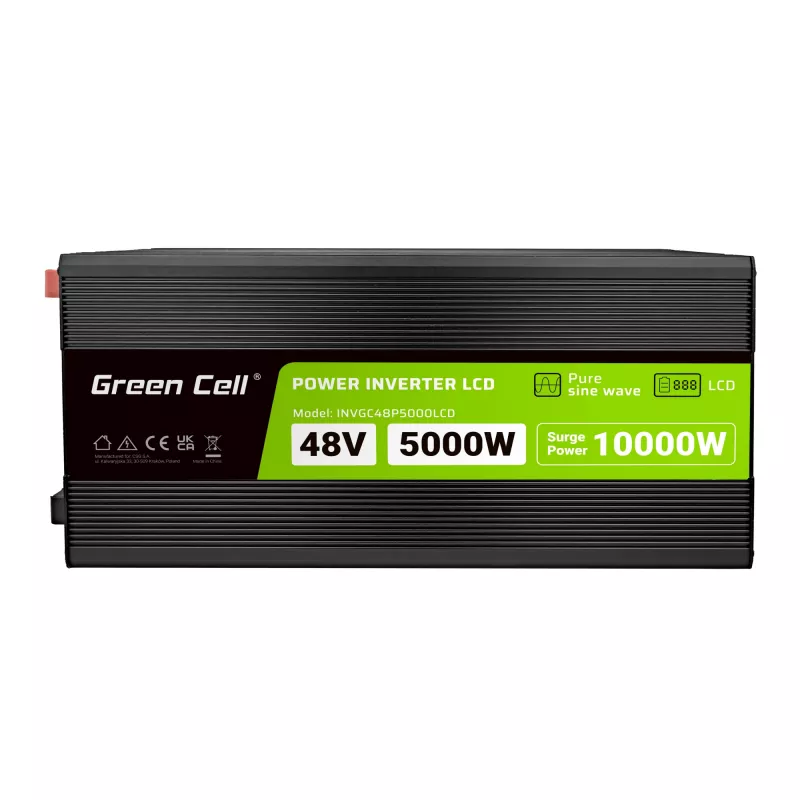 LCD keitiklis 48V 5000W/10000W gryna sinusinė su ekranu