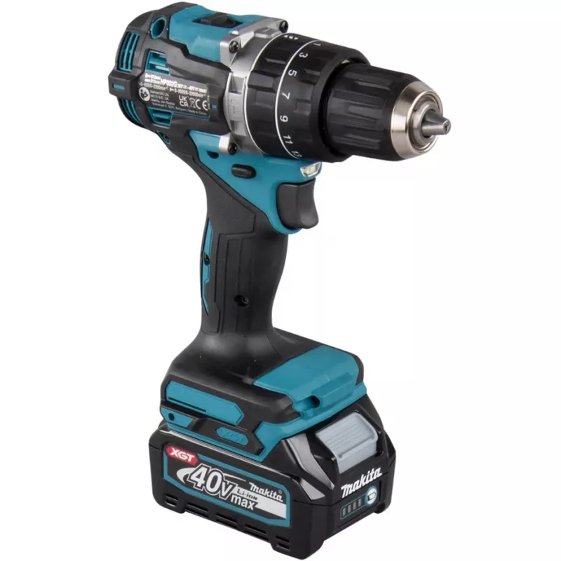 Makita - sukamasis kūjis / gręžtuvas - belaidis - 2 greičiai - griebtuvo raktas 13 mm - 64 N·m - 2 baterijos, įkroviklis komplekte - 40 V