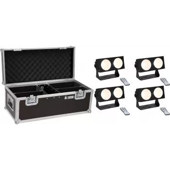LED šviestuvų rinkinys EUROLITE CBB-2 COB WW 4× su transportavimo dėklu