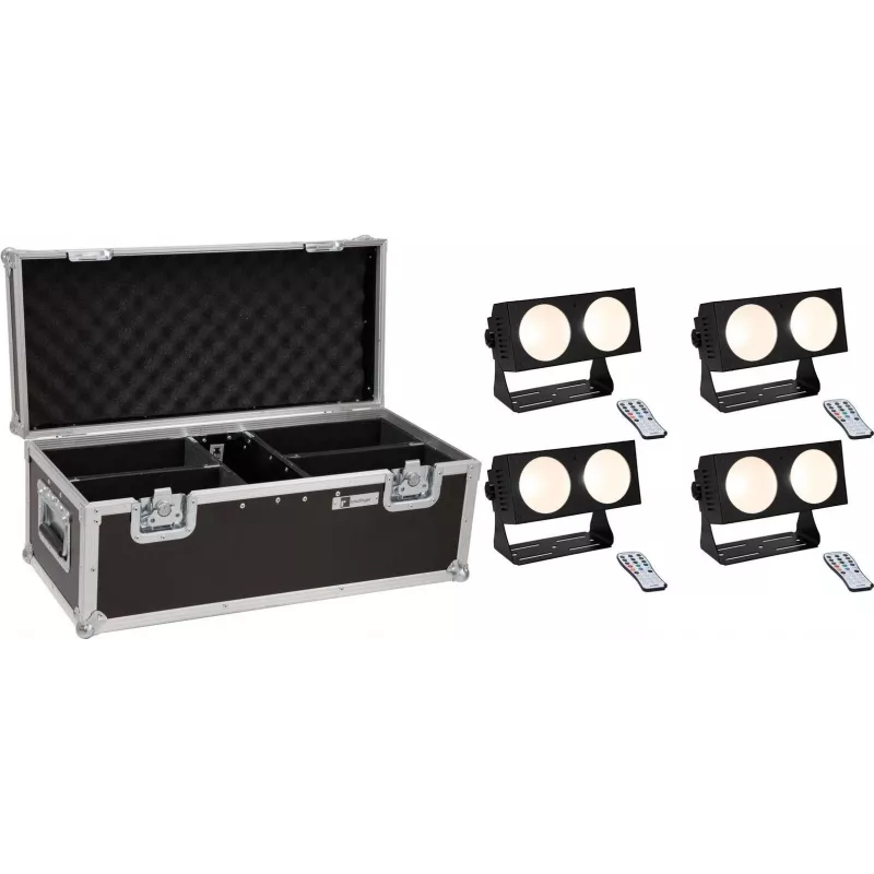 LED šviestuvų rinkinys EUROLITE CBB-2 COB WW 4× su transportavimo dėklu