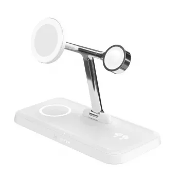 HYPER HJ3004WHGL mobiliojo įrenginio įkroviklis Ausinės, Išmanusis telefonas, Išmanusis laikrodis Sidabrinė, Balta DC, USB Belaidis įkrovimas Greitasis įkrovimas Vidaus naudojimui
