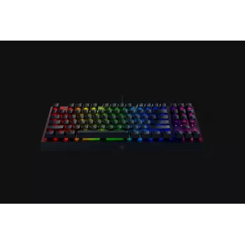 Mechaninė žaidimų klaviatūra Razer JuodaWidow V3 Tenkeyless — USB, QWERTY US, Razer Geltona jungikliai, RGB apšvietimas, juoda