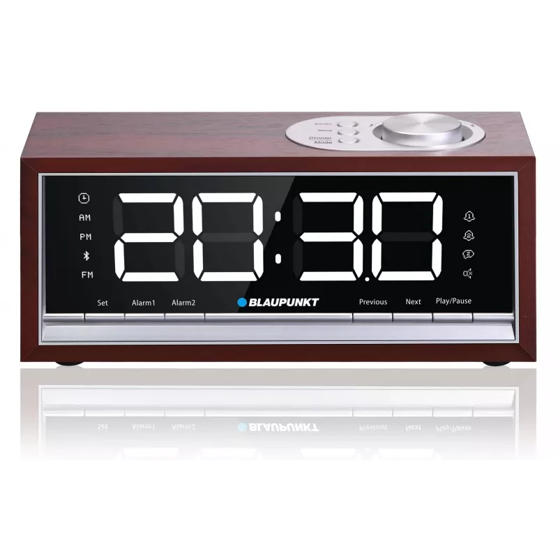 Nešiojamas radijo žadintuvas BLAUPUNKT CR60BT — FM PLL, Bluetooth, LED ekranas, 60 atminties stočių, baterija/DC, CR2032 atsarginė