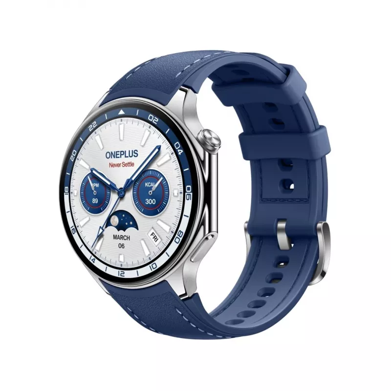 Išmanusis laikrodis ONEPLUS OnePlus Watch 2 47 mm, 1,43 colio AMOLED, 466×466, 32 GB, „Wi‑Fi“, GPS, mėlynas korpusas