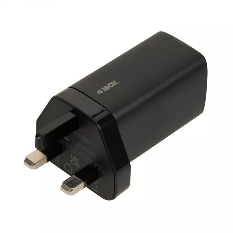 iBOX C-65 Juoda, GaN 65W universalus įkroviklis JK kištukas
