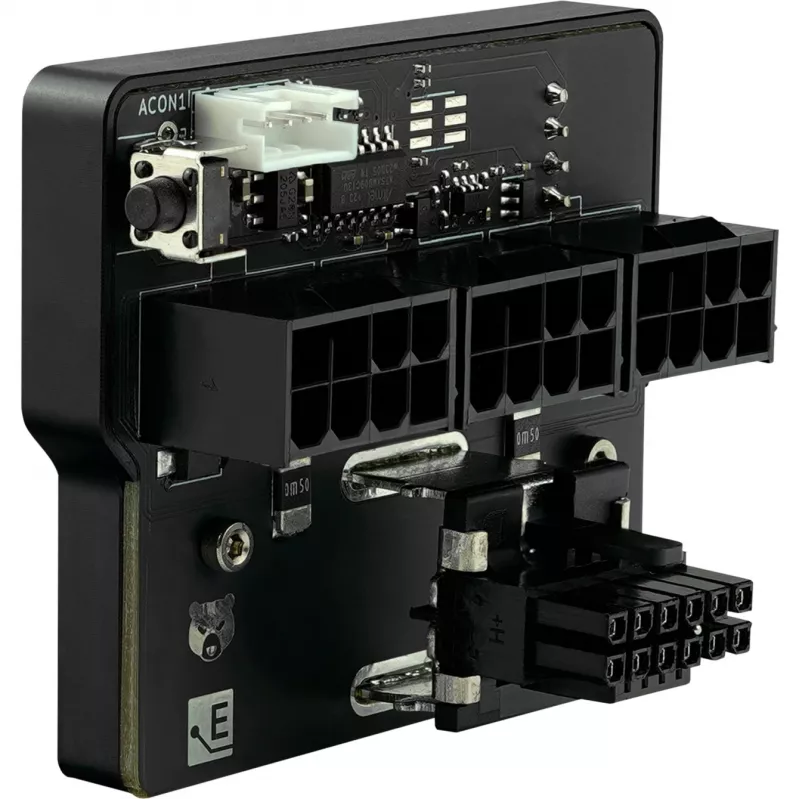 PCIe maitinimo laido adapteris Thermal Grizzly TG‑WV‑P38H1R 1×12VHPWR į 3×8 kontaktų (atvirkštinis), juodas