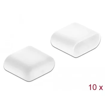 DeLOCK USB Type-C dulkių dangtelis, kištukinis, 10 vnt., baltos spalvos