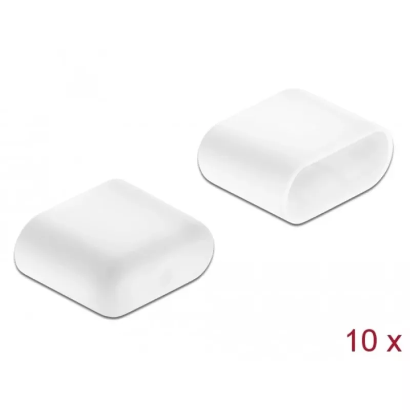 DeLOCK USB Type-C dulkių dangtelis, kištukinis, 10 vnt., baltos spalvos