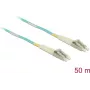 Skaidulinis optinis kabelis DELOCK 80151 MMF OM3 50 m 2x LC į 2x LC Aqua spalvos