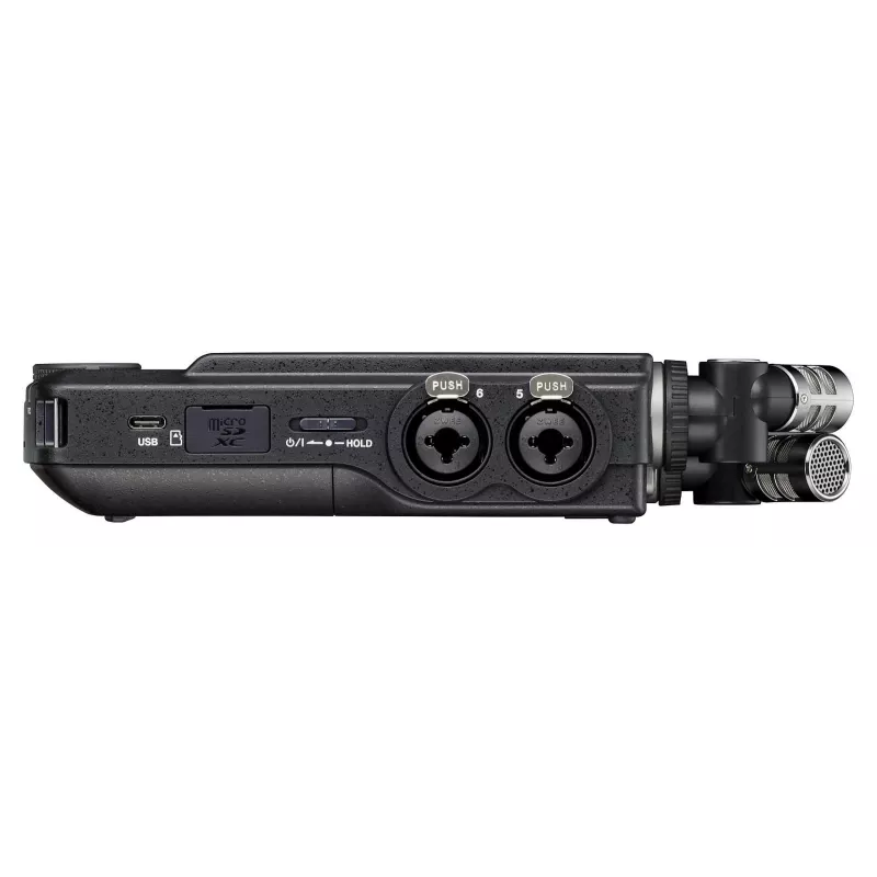 Nešiojamas daugiakanalis garso įrašytuvas Tascam Portacapture X8 — 6 kanalų, 24/32 bitų, iki 96 kHz, 4 XLR/TRS kombinuotos įvestys, SD kortelė, USB‑C, baterija arba tinklas
