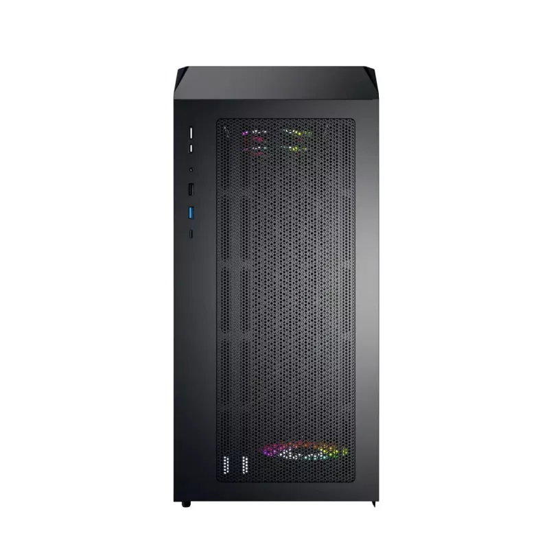 Montech X5M (B) Micro Tower PC korpusas — Micro‑ATX/Mini‑ITX, 3x120mm priekyje, 1x120mm gale, palaiko ATX PSU, 2x3.5 colio + 4x2.5 colio, juoda