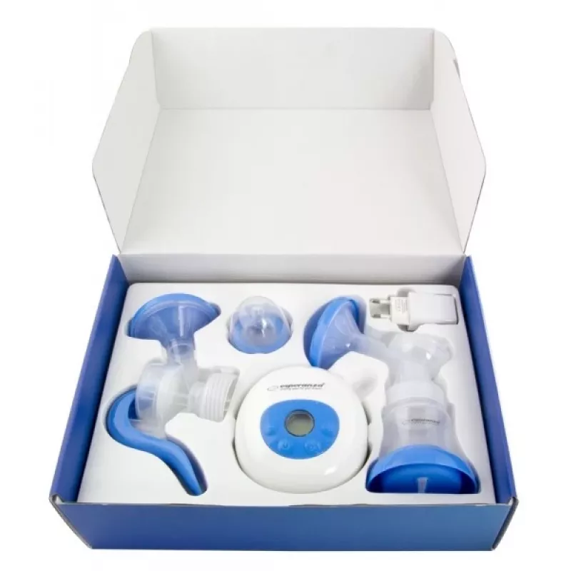 Krūties siurblys ESPERANZA ECM003B elektroninis 150 ml, integruotas ekranas, mėlynas/baltas, 100–240V AC