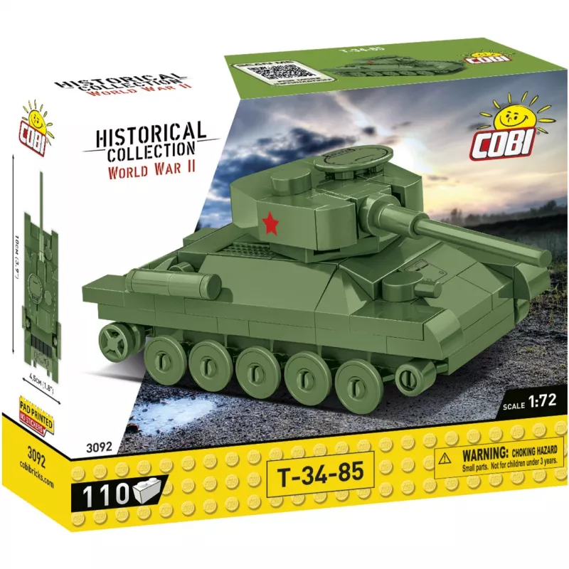 Konstruktorius Cobi T-34-85 tanko modelis — 110 dalių, amžius 6+, žalias