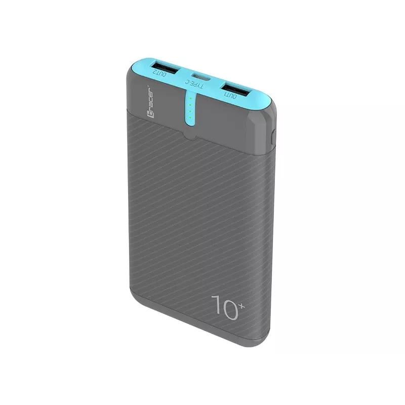 PowerBank EnerGo 10000mAh pilkai mėlyna