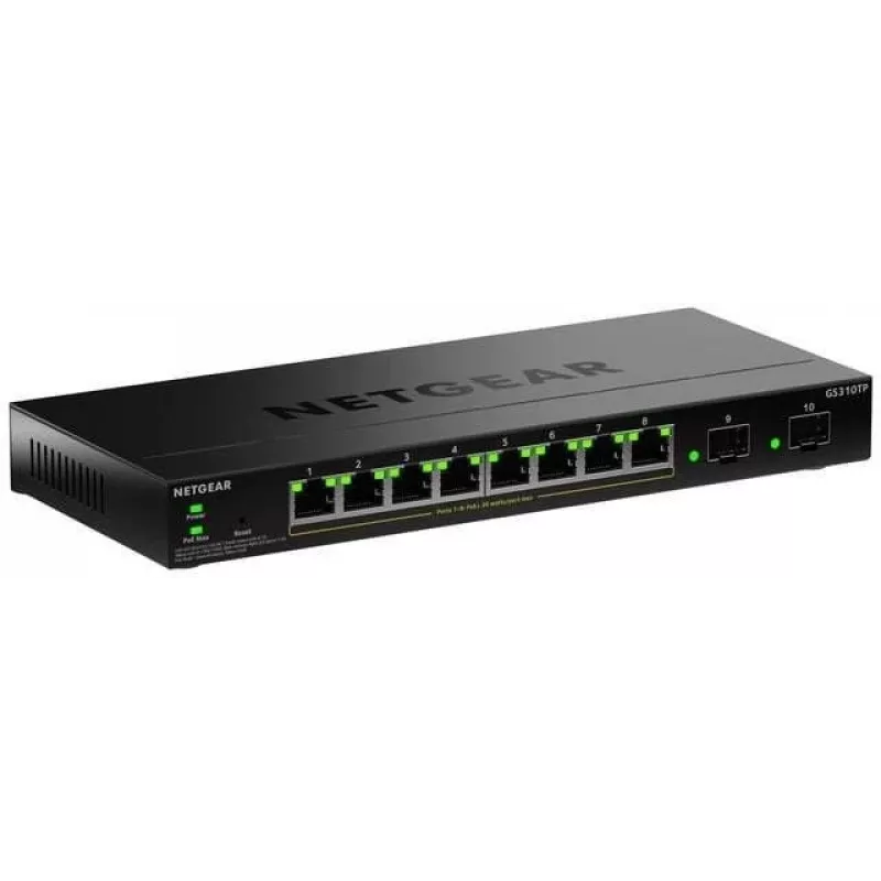 NETGEAR GS310TPv2 valdomas L2/L3 gigabito eterneto (10/100/1000) maitinimo per eternetą (PoE) stacionarus juodas