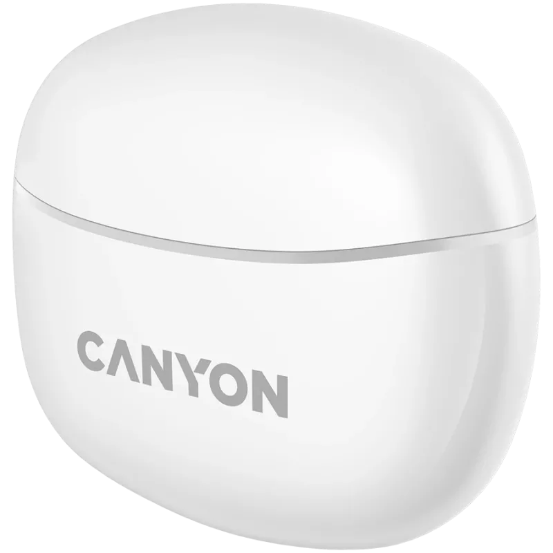Canyon TWS-5 Bluetooth ausinės su mikrofonu, BT V5.3 JL 6983D4, dažnių diapazonas: 20Hz-20kHz, baterija: ausinėse 40mAh*2 + įkrovimo dėklas 500mAh, Type-C