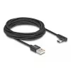DeLOCK USB 2.0 laidas USB-A kištukas į USB-C kištuką kampinis 3 m juodas