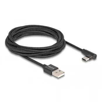 DeLOCK USB 2.0 laidas USB-A kištukas į USB-C kištuką kampinis 3 m juodas