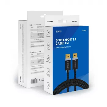 DisplayPort laidas Savio CL-165 1 m Juodas