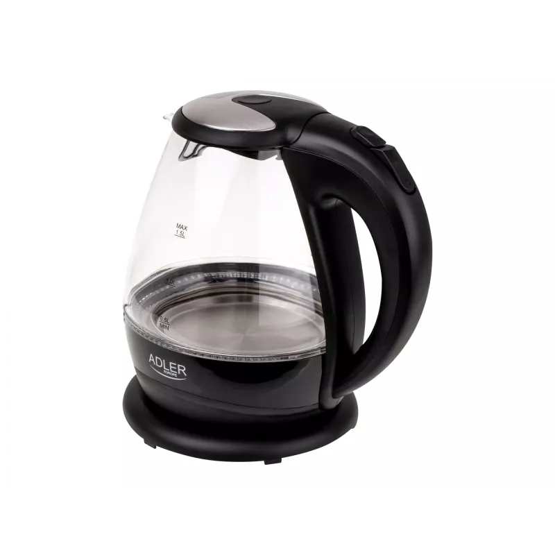 Virdulys | Adler | Virdulys | AD 1224 | Standartinis | 2000 W | 1,5 L | Stiklas | 360° besisukantis pagrindas | Juoda