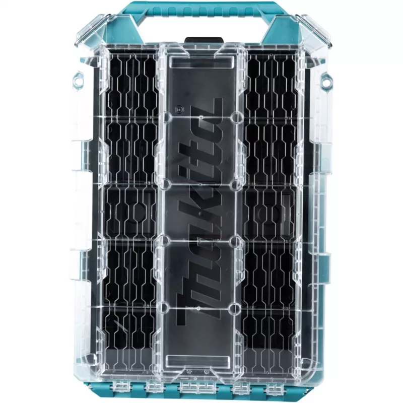 MAKTRAK Organizer Flat M, įrankių dėžė mėlyna/skaidri, skaidrus dangtis