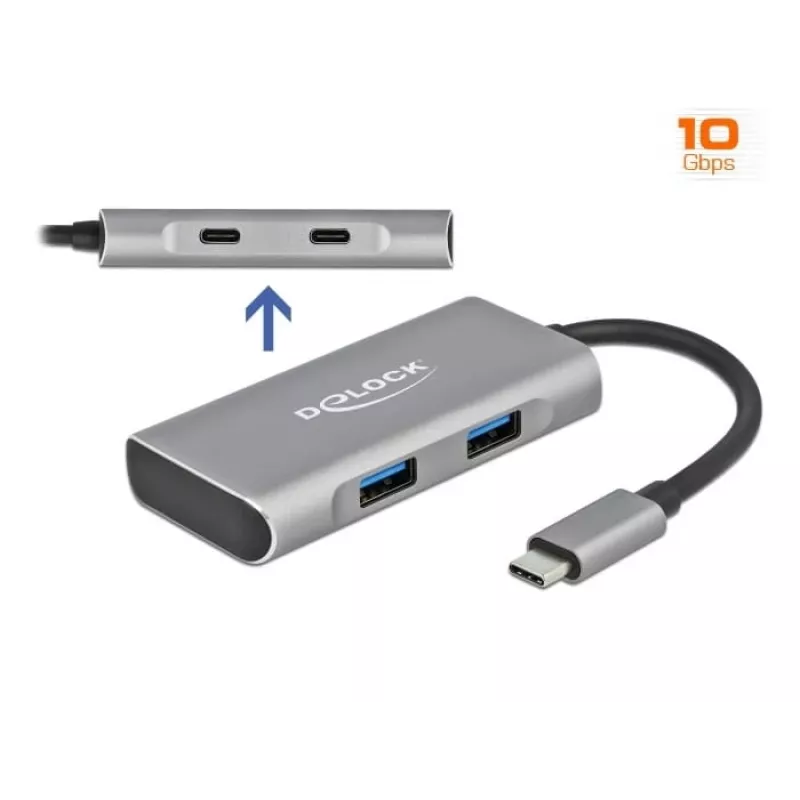 USB šakotuvas DeLOCK išorinis USB 10 Gbps USB Type-C šakotuvas 63260