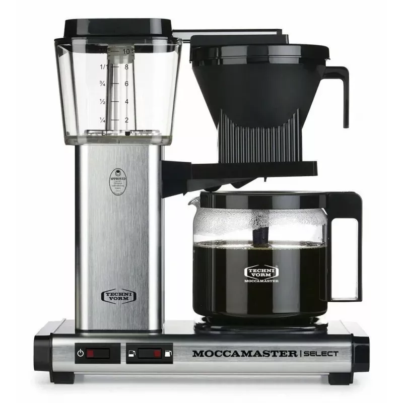 Lašelinis kavos virimo aparatas MOCCAMASTER KBG 741 — 1,25 l vandens talpykla, 10 puodelių ąsotis, 1520 W, nerūdijantis plienas / juoda