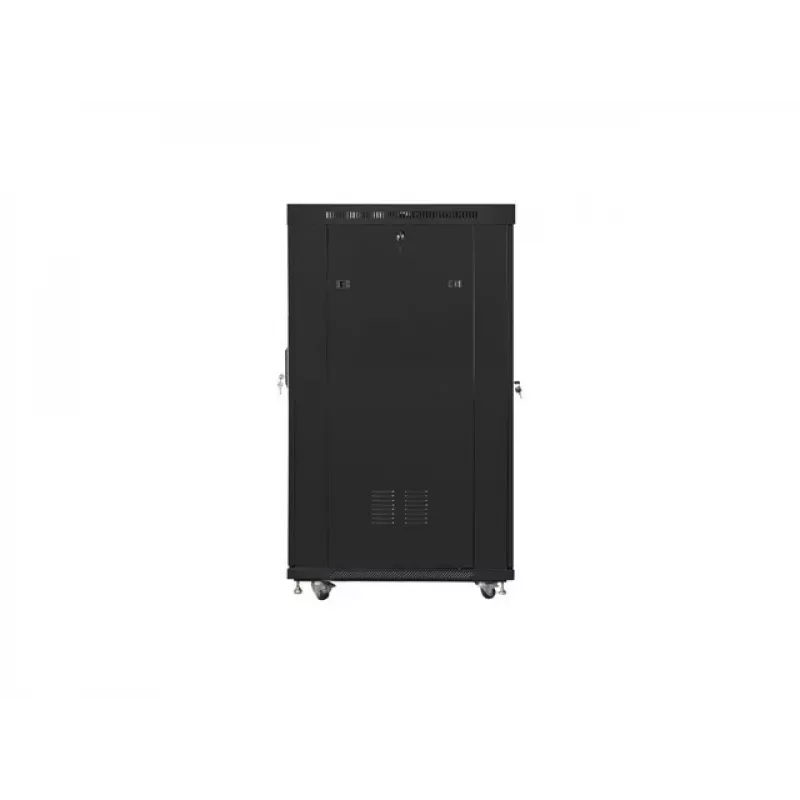 Laisvai pastatoma spinta 19 colių 22U 800x1000 stiklinės durys LCD (plokščia pakuotė) V2 juoda