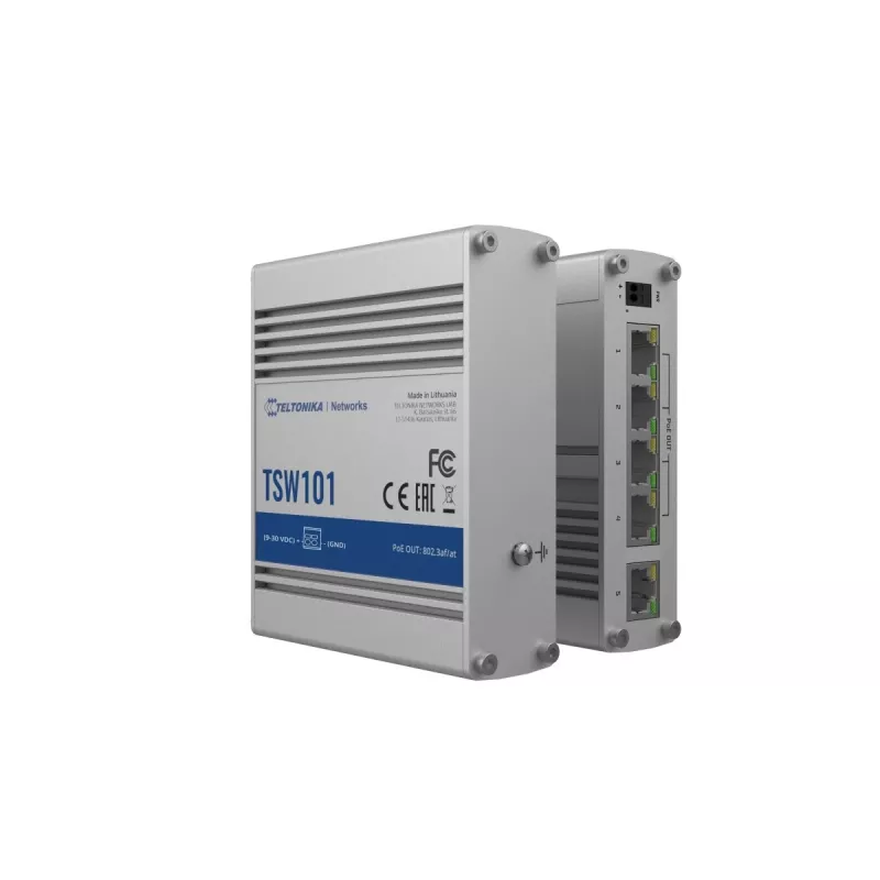 Teltonika TSW101 komutatorius 5xGbE Ethernet 4xPoE+