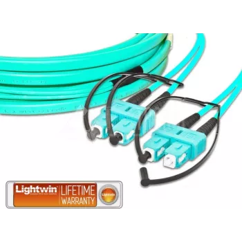 Lightwin LDP-50 SC-SC 10.0 OM3 FD šviesolaidinis kabelis 10 m akva spalvos (LDP-50 SC-SC 10.0 OM3 FD)