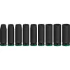 Socket set Bosch PRO 1/2 inch 9-piece, deep Juoda sockets