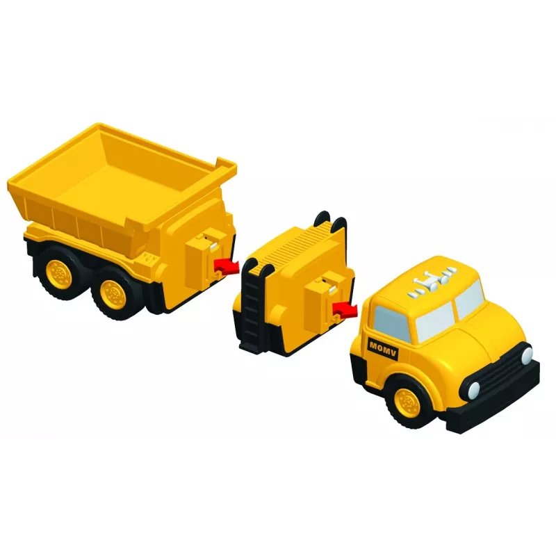 Transporto priemonių rinkinys Popular Playthings Mix or Match Vehicles Construction Juoda Geltona