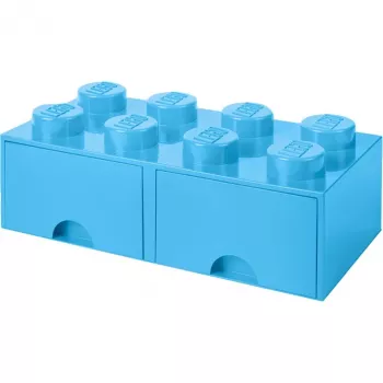 LEGO Drawer Brick Drawer 8 RC40061736 šviesiai mėlynas — LEGO kaladėlių laikymo stalčius