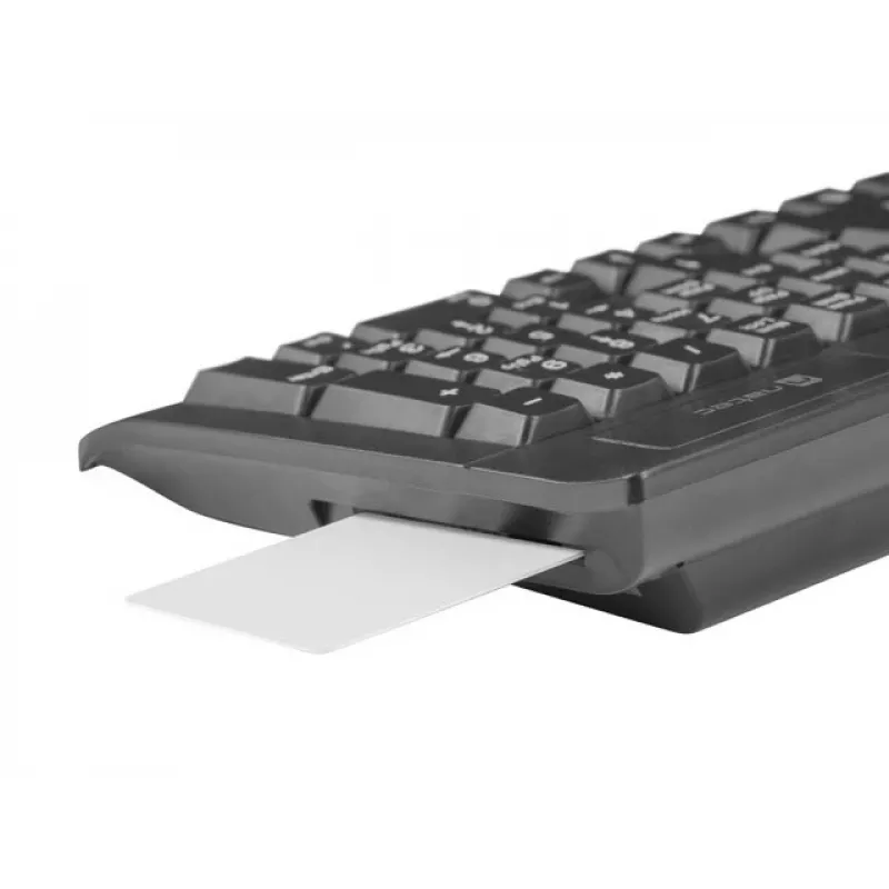 Laidinis pilno dydžio NATEC Moray ES klaviatūra su USB, ispaniška QWERTY, 105 klavišai, ID kortelių skaitytuvas, 1,5 m laidas, juoda