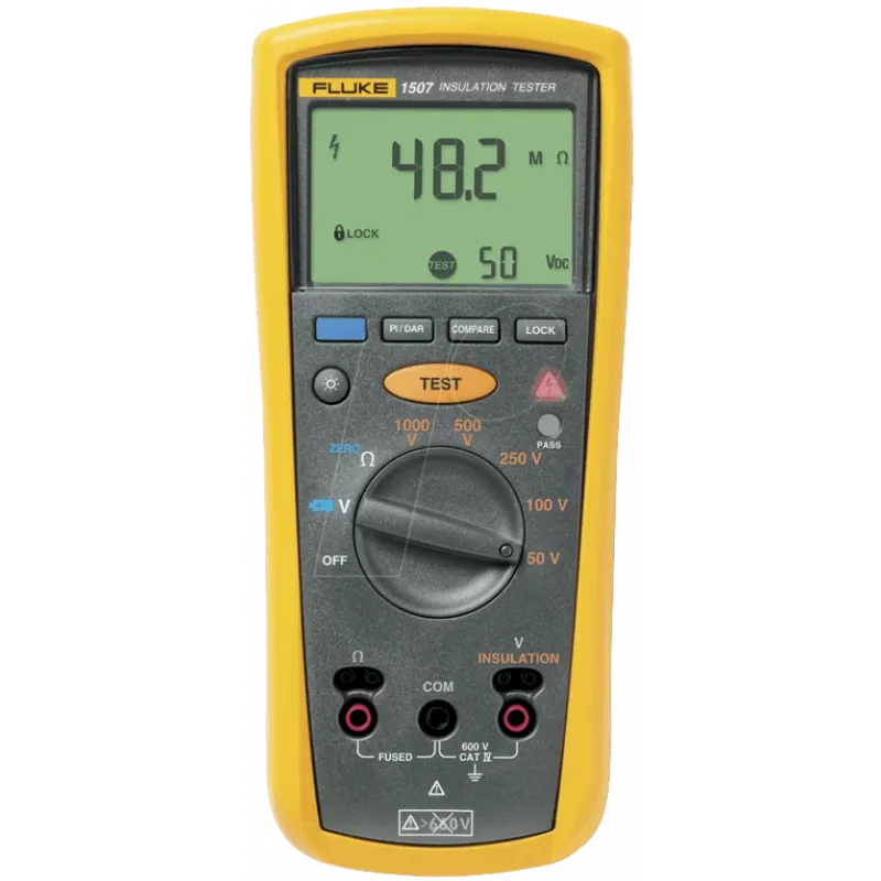 Fluke 1507 - pilka - geltona - 600 V - 1 µF - 0,01 - 2000 MO - 20 % - 0,5 s (2427890)