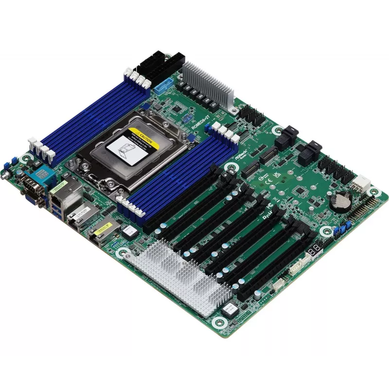 Serverinė motininė plokštė ASRock ROMED8-2T/BCM, AMD EPYC 7003, Socket SP3, ATX, 8× DDR4 DIMM, 3× RJ-45, 10× SATA III, 7× PCIe x16 Gen4