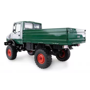 Nuotolinio valdymo automobilis Amewi Mercedes‑Benz Unimog 1:12 masteliu 4WD, žalias