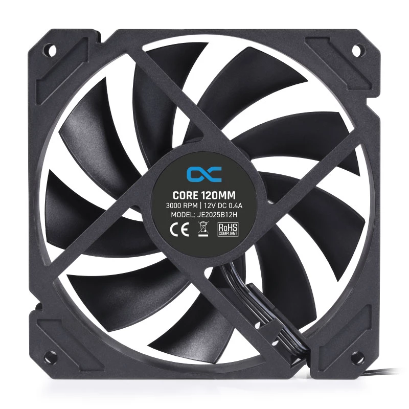 Ventiliatorius Alphacool 12 cm 3000 RPM 7,83 mmH2O Dvigubas rutulinis guolis Juodas 120x120x25 mm