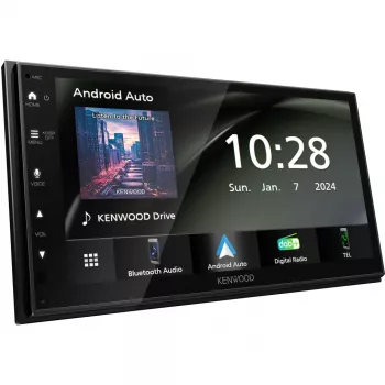 Kenwood dvigubo DIN moniceiveris su „Android Auto“, „Apple CarPlay“, DAB+ imtuvu, galinio vaizdo kameros prijungimu