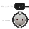 Maitinimo adapteris QOLTEC 53906 iš IEC 320 C14 į SCHUKO 16A 250V