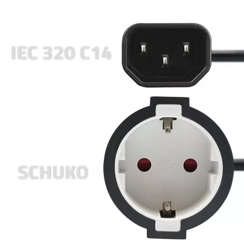 Maitinimo adapteris QOLTEC 53906 iš IEC 320 C14 į SCHUKO 16A 250V