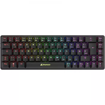 Sharkoon PureWriter W65 klaviatūra, žaidimams, belaidė RF, QWERTZ, vokiška, juoda