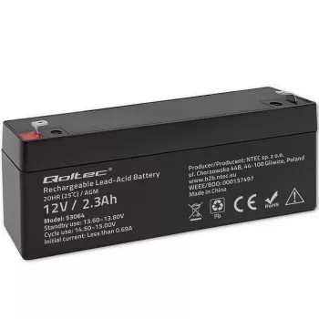 Sandari AGM baterija QOLTEC 12V 2.3Ah UPS ir atsarginėms sistemoms, maks. iškrova 34.5A