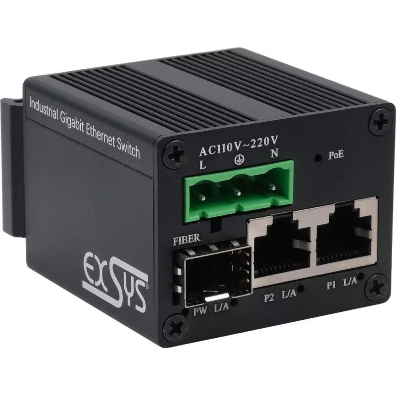 Tinklo komutatorius Exsys EX-62010POE-SFP PoE+ nevaldomas 1 Gbps su 2 SFP prievadais