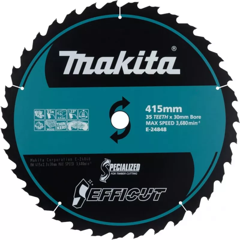 “Makita E-24848” pjūklo diskas EFFICUT akumuliatoriniam diskiniam pjūklui HS013G, pjovimo plotis 2,30 (E-24848)