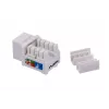 Keystone modulis LANBERG KSU6-1090, Cat6 U/UTP plokščias, RJ-45 vyriškas į LSA moterišką, AWG 22/26, 14.5×16.1 mm, baltas