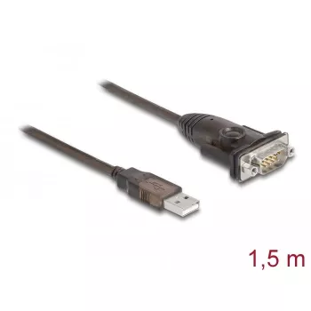 DeLOCK adapteris USB 2.0 Type-A į nuoseklųjį RS-232 D-Sub 9 kontaktų kištukas 1,5 m